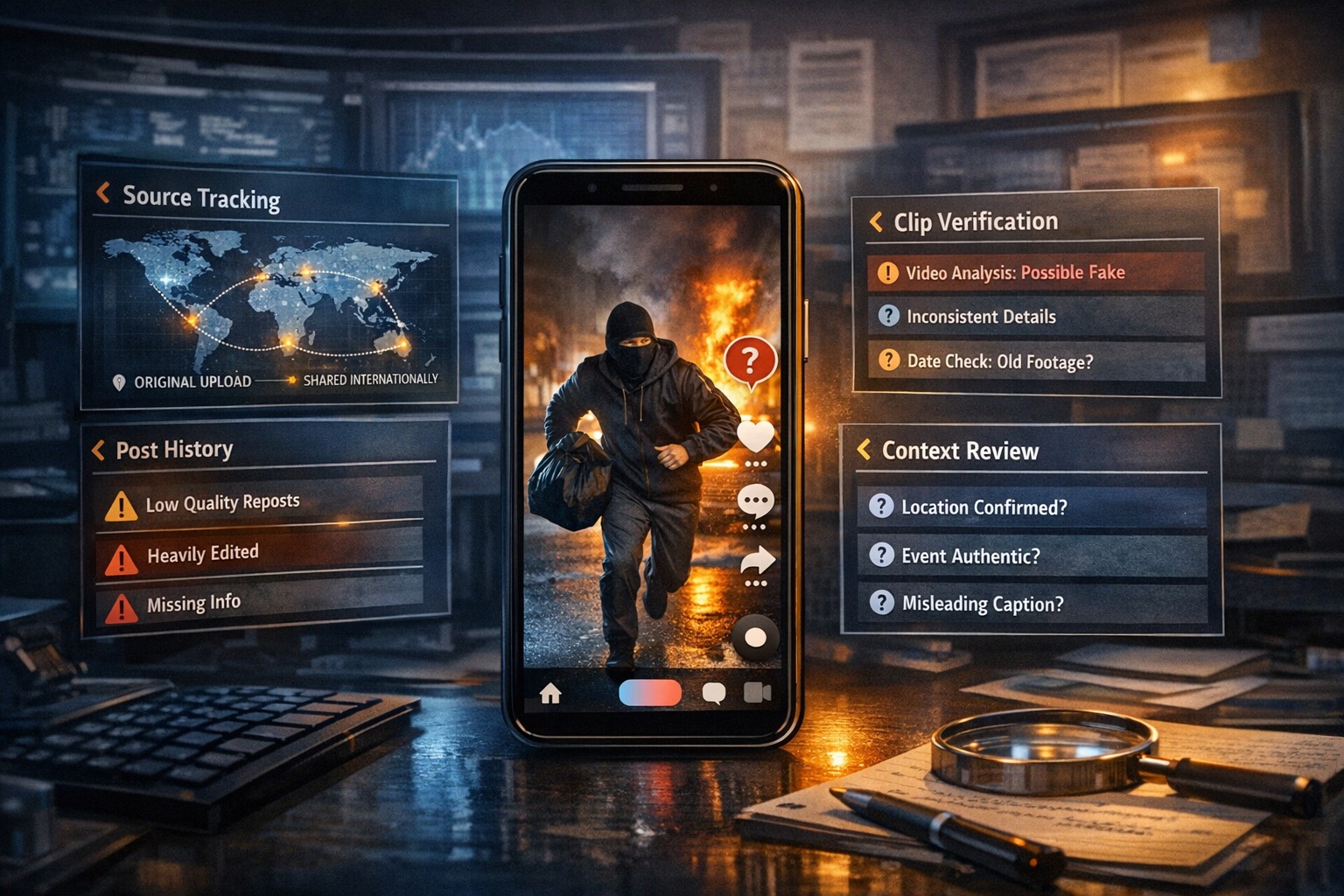 Decision guide for checking source context, repost quality, and provenance around a TikTok video.